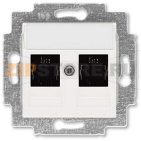 Розетка компьютерная, 2хRJ45, жемчуг ABB 2CHH295118A6068