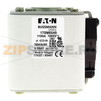 Предохранитель, 1100 A, AC 1000 В, 200 кА, size 3, aR, IEC UL Eaton FUSE 1100A 1000V 3BKN/80 AR