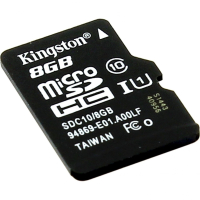 Карта памяти 8 Гб Kingston SDC10G2-8GBSP