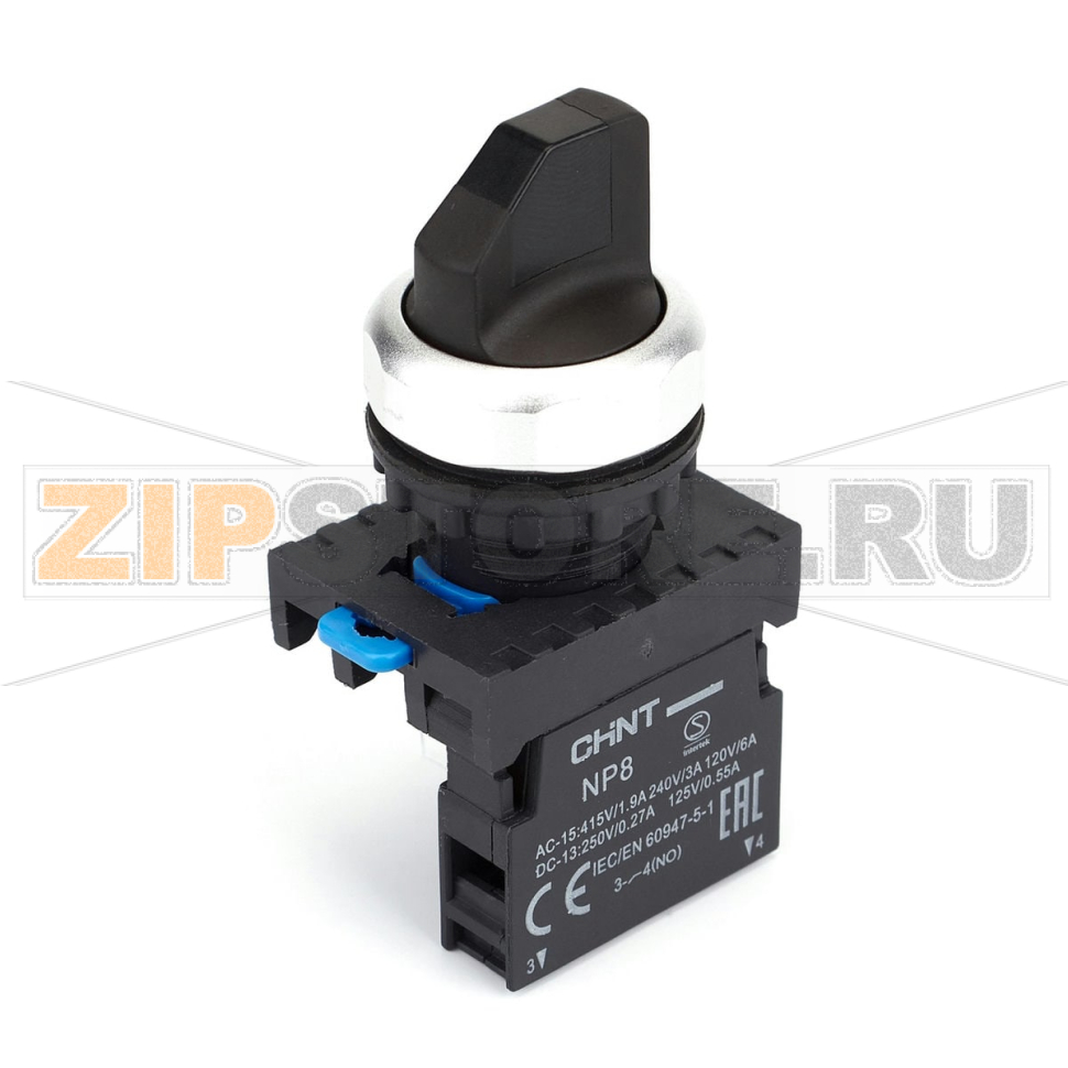 Переключатель, 1НО, IP65, без подсветки, черный Chint NP8-10X/21 