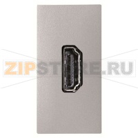 Механизм HDMI разъёма, одномодульный, серебристый ABB 2CLA215560N1301