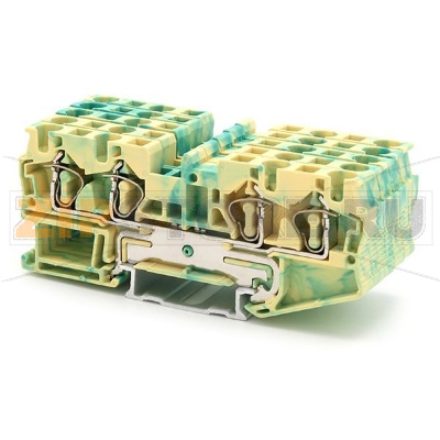 Клемма пружинная, заземляющая, желто-зеленая CHIKU RNS 4-QUATTRO-PE 