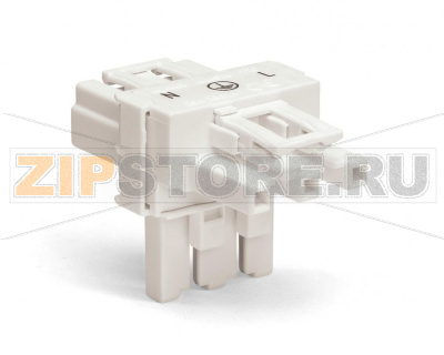T-distribution connector; 3-pole; Cod. A; 1 input; 2 outputs; 2 locking levers; white Wago 890-656 Protected against mismating and maintenance-freeLow profile with 4.4 mm pole spacing...