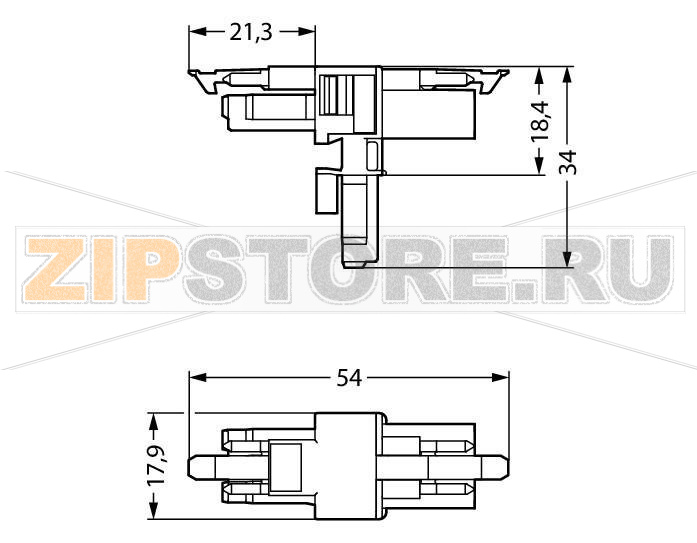 T-distribution connector; 3-pole; Cod. A; 1 input; 2 outputs; 2 locking levers; white Wago 890-656 Protected against mismating and maintenance-freeLow profile with 4.4 mm pole spacing...