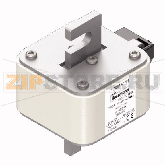 Предохранитель, 700 A, AC 690 В, 200 кА, 3, 76x92x109 мм, aR, DIN, IEC Eaton FUSE 700A 690V 3KN 