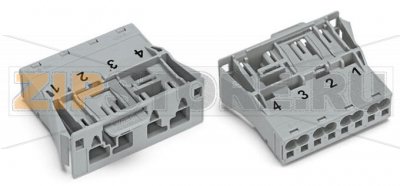 Защелкивающийся штекер; 4-пол.; Код. B; 4,00 mm; серые Wago 770-754 Protected against mismating and maintenance-freePush-in CAGE CLAMP® spring pressure connection technology allows solid conductors to be simply pushed into a unit.Two wire connections per pole for loops or bridgesAdditional variable coding is possible.Components can be clearly printed on and color-coded to meet custom requirements....