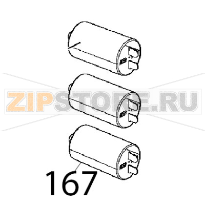 Condenser 6.3 μF, 450 V/AC, 50/60 Hz Unox XB 895 Condenser 6.3 μF, 450 V/AC, 50/60 Hz Unox XB 895Запчасть на деталировке под номером: 167