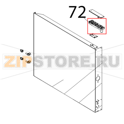 Staffa superiore porta Unox XBC 404 Staffa superiore porta Unox XBC 404Запчасть на деталировке под номером: 72