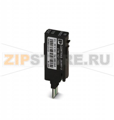 Штекер LSA-PLUS (COMTRAB CTM) с двухпроводной схемой защиты для сигнальных цепей без потенциала земли. Номинальное напряжение: 24 В постоян. тока Phoenix Contact CTM 1X2- 24DC 