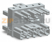 3-way distribution connector; 5-pole; Cod. B; 1 input; 3 outputs; pink Wago 770-1746