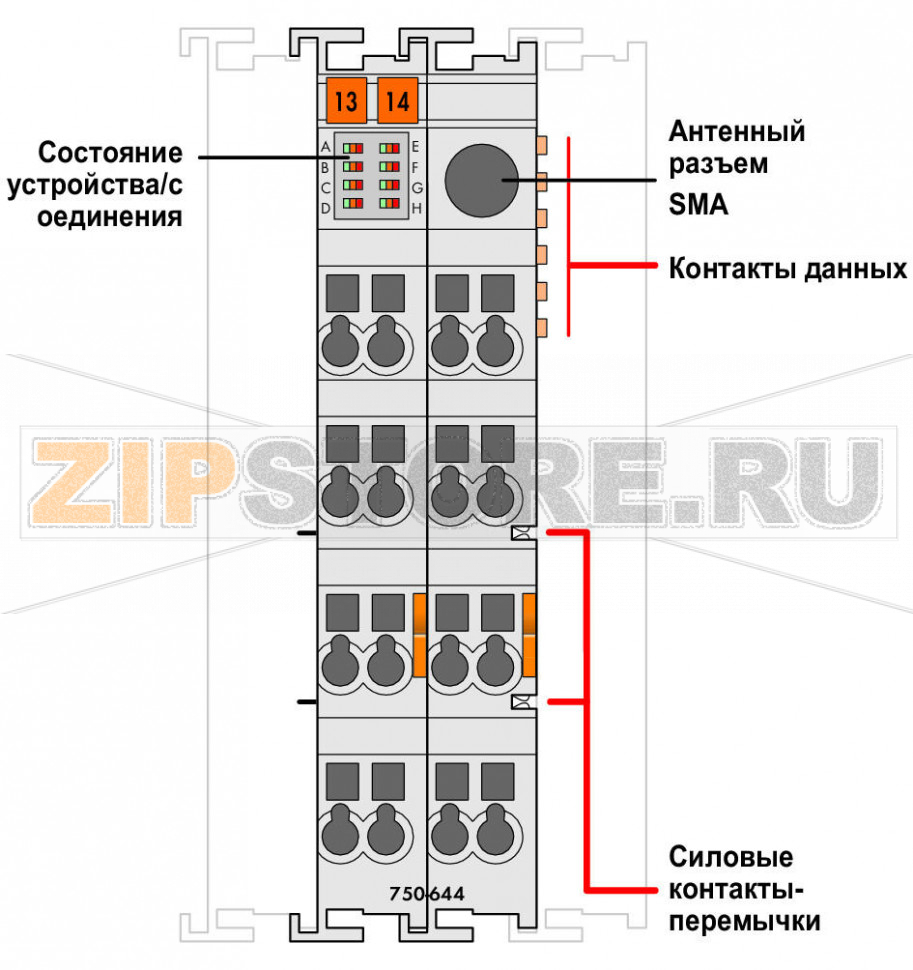 РЧ приемопередатчик Bluetooth®; светло-серые Wago 750-644 