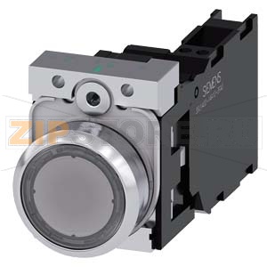 КНОПКА С ПОДСВЕТКОЙ, 22MM, КРУГЛАЯ, МЕТАЛЛИЧЕСКАЯ ГЛЯНЦЕВАЯ, ПРОЗРАЧНАЯ, ПЛОСКАЯ КНОПКА, КОНТАКТЫ МГНОВЕННОГО ДЕЙСТВИЯ, С ДЕРЖАТЕЛЕМ, 1NO+1NC, МОДУЛЬ ПОДСВЕТКИ С ИНТЕГРИРОВАННЫМ СВЕТОДИОДОМ 110V AC,  ПРУЖИННЫЕ КЛЕММЫ, С ГРАВИРОВКОЙ ЛАЗЕРОМ, SYMBOL NUMBER 