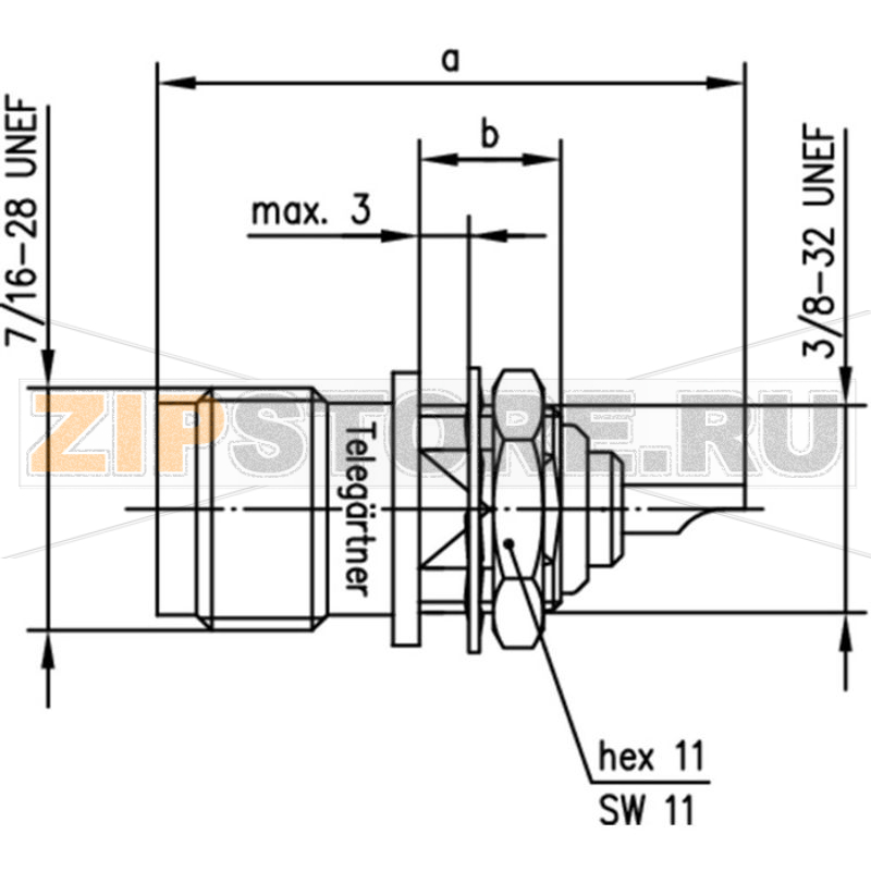 Разъем TNC, 50 Ом, 1 шт Telegärtner J01011H2615 