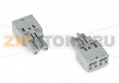 Разъем; 2-пол.; Код. B; 4,00 mm; серые Wago 770-242/060-000 Protected against mismating and maintenance-freePush-in CAGE CLAMP® spring pressure connection technology allows solid conductors to be simply pushed into a unitTwo-wire connection per pole for loops or bridgesComponents can be clearly printed on and color-coded to meet custom requirements...