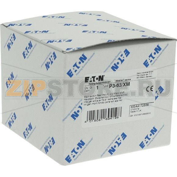 Выключатели главные, P3, 63 A, промежуточный монтаж, 3-полюсн Eaton P3-63/XM 