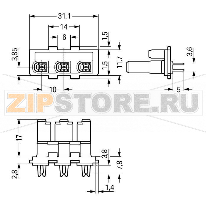 Соединитель для подключения устройств; 3-пол.; Код. A; черные Wago 770-408 Protected against mismating and maintenance-freePush-in CAGE CLAMP® spring pressure connection technology allows solid conductors to be simply pushed into a unit.Two wire connections per pole for loops or bridgesAdditional variable coding is possible....