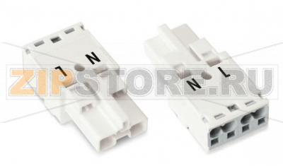 Штекер; 2-пол.; Код. A; 4,00 mm; белые Wago 770-232 Protected against mismating and maintenance-freePush-in CAGE CLAMP® spring pressure connection technology allows solid conductors to be simply pushed into a unitTwo-wire connection per pole for loops or bridges...