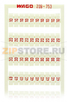 Маркировочная карта WSB; в картах; МАРКИРОВАНО; 10, 20 ... 50 (20 каждого); not stretchable; Вертикальная маркировка; с креплением на защелке; белые Wago 209-753