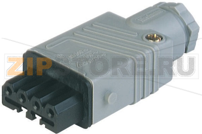 Разъем питания прямоугольный 10 A, 250 В/DC, 400 В/AC, IP54, серый Hirschmann 932533106 