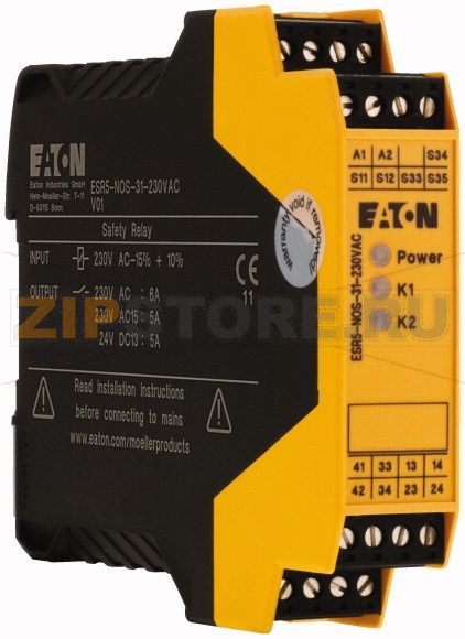 Защитное реле контроля экстренной остановки, 230 В перем. тока Eaton ESR5-NOS-31-230VAC 