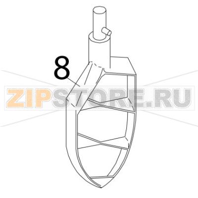 Flat beater Bear Varimixer AR80 VL-1S Flat beater Bear Varimixer AR80 VL-1SЗапчасть на деталировке под номером: 8