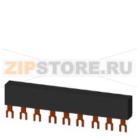 3-фазная шинка, модульное расстояние 45 mm, для 3 автоматических выключателей Siemens 3RV1915-1BB