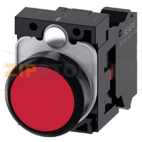 КНОПКА, 22MM, КРУГЛАЯ, ПЛАСТИК, КРАСНАЯ, ПЛОСКАЯ КНОПКА, КОНТАКТЫ МГНОВЕННОГО ДЕЙСТВИЯ, С ДЕРЖАТЕЛЕМ 1NC,  ПРУЖИННЫЕ КЛЕММЫ, С ГРАВИРОВКОЙ ЛАЗЕРОМ, UPPER CASE Siemens 3SU1100-0AB20-3CA0-Z&nbsp;Y11