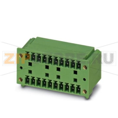 Ответная часть разъема Phoenix Contact MCD 1,5/ 2-G1F-3,81 Номинальный ток: 8 А, Расчетное напряжение (III/2): 160 В, Полюсов: 2, Размер шага: 3,81 мм, Цвет: зеленый, Поверхность контакта: олово, Монтаж: пайка, Вместе со штекерными разъемами MCV используются штекеры MCVW или MCVR.Минимальный заказ: 50 шт.Упаковка: 50 шт.