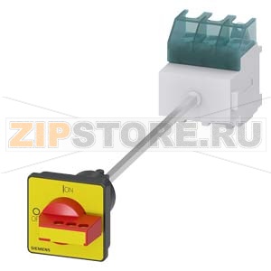 ГЛАВНЫЙ ВЫКЛЮЧАТЕЛЬ 3-ПОЛЮСНЫЙ IU=63, P/AC-23A AT 400V=22KW WITH DEFEATABLE DOOR COUPLING ROT. MECHANISM BASE MOUNTING TOP-HAT RAIL/TWO HOLE MOUNTING ROTARY MECHANISM RED/YELLOW Siemens 3LD2517-0TK13 