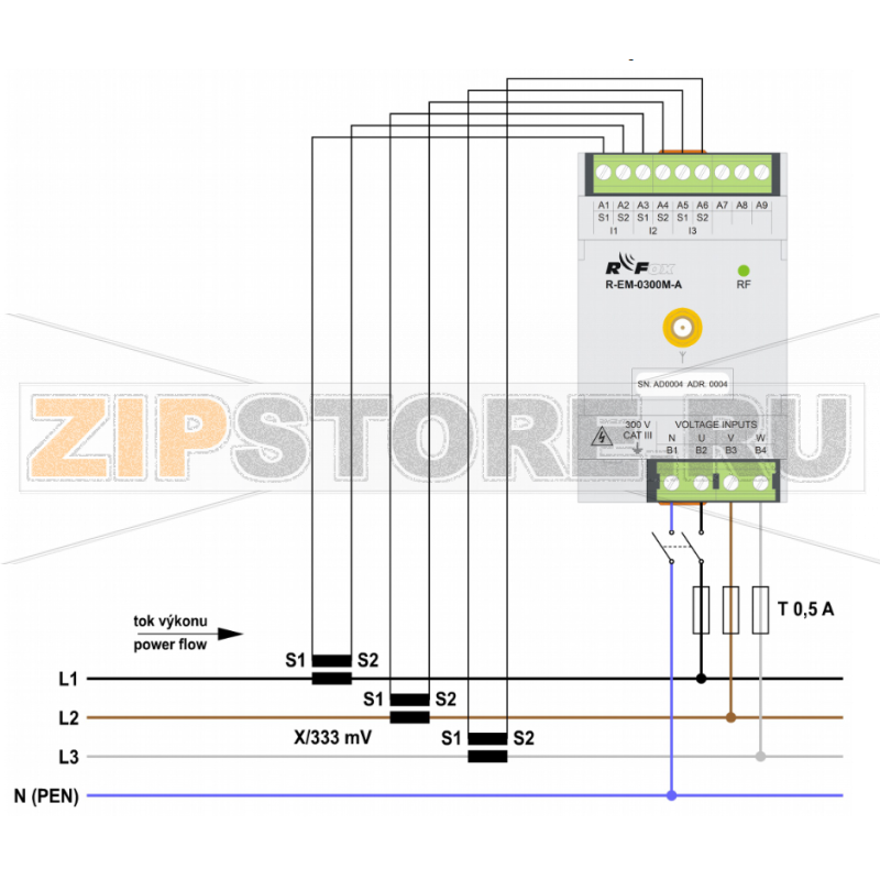 TECO R-EM-0300M-A, 3f electricity meter 