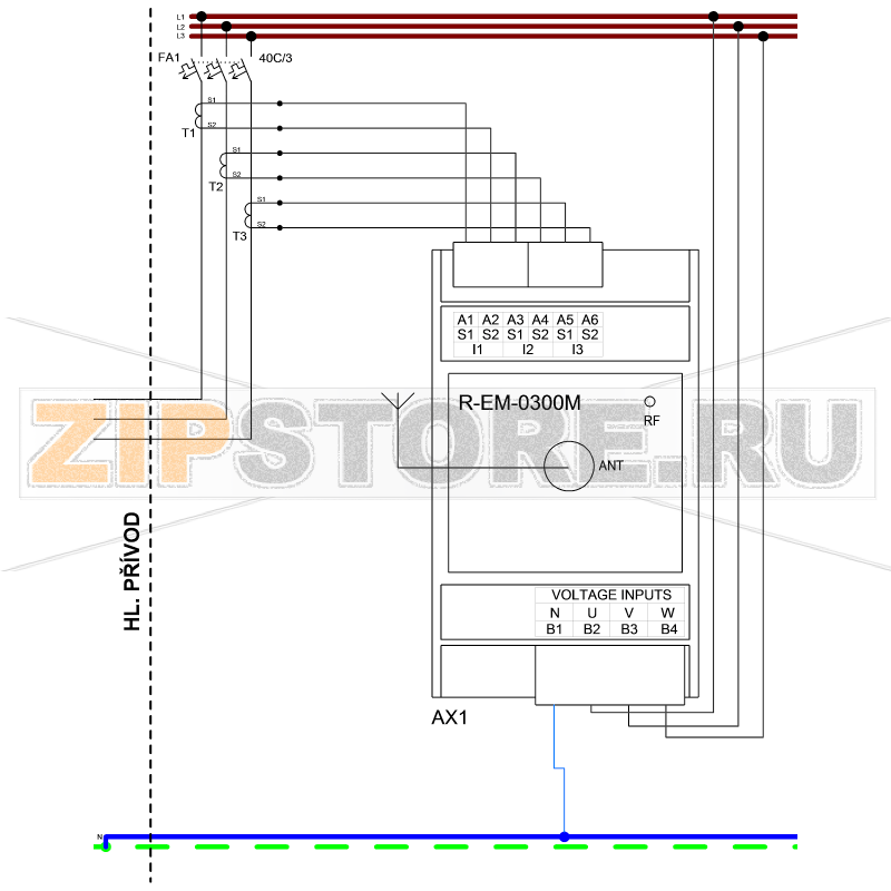 TECO R-EM-0300M-A, 3f electricity meter 