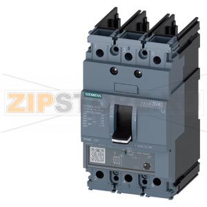 Автоматический выключатель 3VA5 UL frame 125 breaking capacity class H 65kA @ 480y/277V 3-pole, line protection TM230,  ftaM, In=100A overload protection ir=100A fixed short circuit protection iI=5...10 x In ul489 sb (naval), 50 deg cel. w/o connection Si 