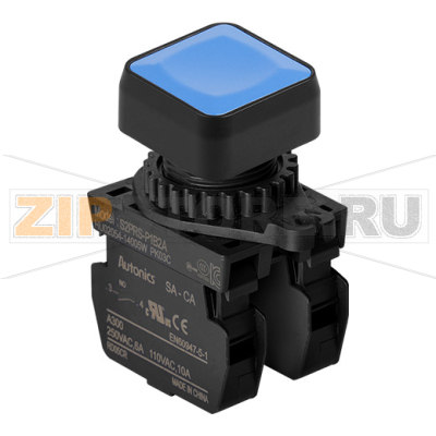 Выключатель кнопочный, Ø отверстия: 22/25 мм Autonics S2PRS-P1B2AM 