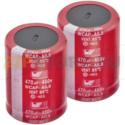 Конденсатор 150 мкФ, 450 В, 22х36 мм, 1 шт Würth Elektronik WCAP-AIL5 