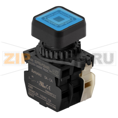 Выключатель кнопочный, Ø отверстия: 22/25 мм Autonics S2PRS-P3BABD 