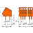 PCB terminal block; 0.5 mm; Pin spacing 2.54 mm; 6-pole; CAGE CLAMP®; 0,50 mm; orange Wago 233-406 - PCB terminal block; 0.5 mm; Pin spacing 2.54 mm; 6-pole; CAGE CLAMP®; 0,50 mm; orange Wago 233-406