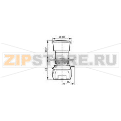Кнопка аварийной остановки, черная, красная, 1 шт Baco L22ER01D 