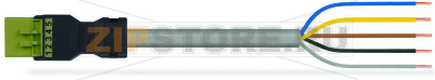 pre-assembled connecting cable; Eca; Plug/open-ended; 5-pole; Cod. B; 8 m; 1,50 mm; light green Wago 891-8995/206-805 Protected against mismating and maintenance-freeLow profile with 4.4 mm pole spacingComponents can be clearly printed on and color-coded to meet custom requirements....