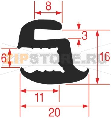 УПЛОТНИТЕЛЬ СТЕКЛА ДВЕРИ Ø 490 MM 