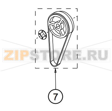 Ремень и ведущий шкив Datamax ST-3306 203 DPI  Ремень и ведущий шкив Datamax ST-3306 203 DPI Запчасть на сборочном чертеже под номером: 7Название запчасти Datamax на английском языке: Kit, Belt/Drive Pulley – 203 DPI
