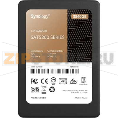Накопитель SSD 3.84 Тб, 2.5&#039;&#039;, SATA 6 Гбит/с Synology SAT5200-3840G 