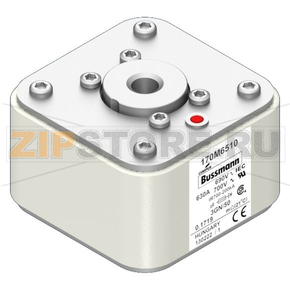 Предохранитель, 630 A, AC 690 В, 200 кА, size 3, 76x92x53 мм, aR, IEC UL Eaton FUSE 630A 690V 