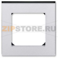 Рамка одноместная, серебро/дымчатый чёрный ABB 2CHH015010A6070