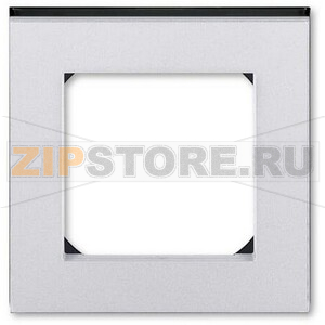 Рамка одноместная, серебро/дымчатый чёрный ABB 2CHH015010A6070 