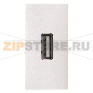 Механизм USB разъёма, одномодульный, альпийский белый ABB 2CLA215590N1101 