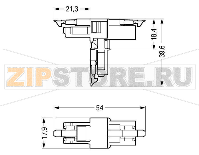 T-distribution connector; 3-pole; Cod. A; 1 input; 2 outputs; 3 locking levers; for flying leads; white Wago 890-665 Protected against mismating and maintenance-freeLow profile with 4.4 mm pole spacing...