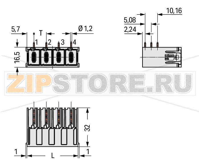 Вилка THT; 1.2 x 1.2 mm solder pin; прямые; 100% защита от неправильного подсоединения; Посеребренные контакты; Шаг контактов 10,16 мм; 3-пол.; светло-серые Wago 832-3643 Универсальное соединение для всех типов проводниковПростой зажим одножильных проводников и проводников с наконечником путем вставкиВстроенные тестовые порты для тестовых штекеров O 2 мм600 В к UL 1059 100% защита от неправильного подсоединенияВозможны варианты кодировки...