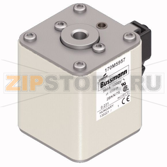 Предохранитель, 500 A, AC 1000 В, 150 кА, size 2, 59x77x75 мм, aR, IEC UL Eaton FUSE 500A 1000 