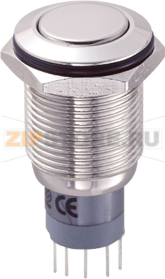 Кнопка антивандальная 250 В/AC, 3 А, 1 x вкл/вкл, с фиксацией, IP67, 1 шт TRU Components LAS2GQF-11Z/N/P 