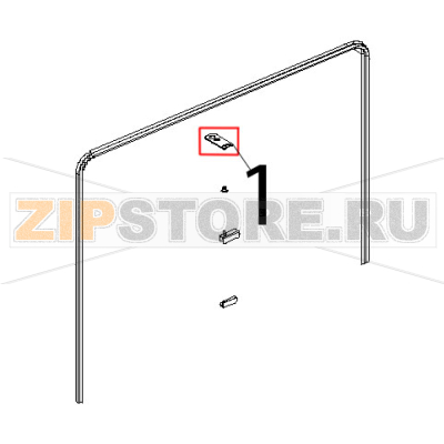Staffa inox superiore porta Unox XL 404 Staffa inox superiore porta Unox XL 404Запчасть на деталировке под номером: 1